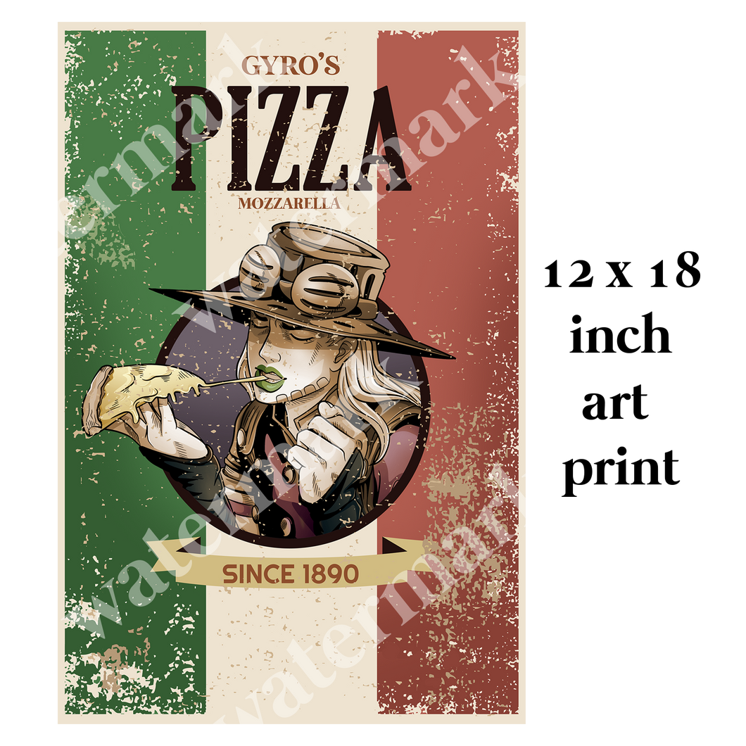 Pizza Mozzarella Advertisement - 12 x 18 INCH PRINT